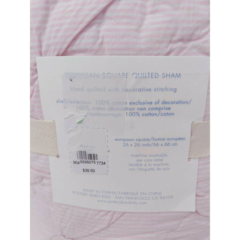 Pottery Barn Kids Brigette Ruffle Quilted Shams Pair 2‎ European Square 26